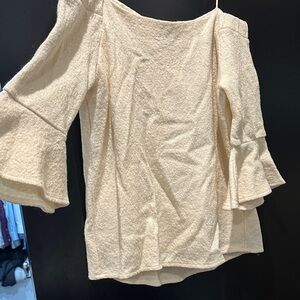 Banana Republic Cream Ruffle Sleeve Blouse